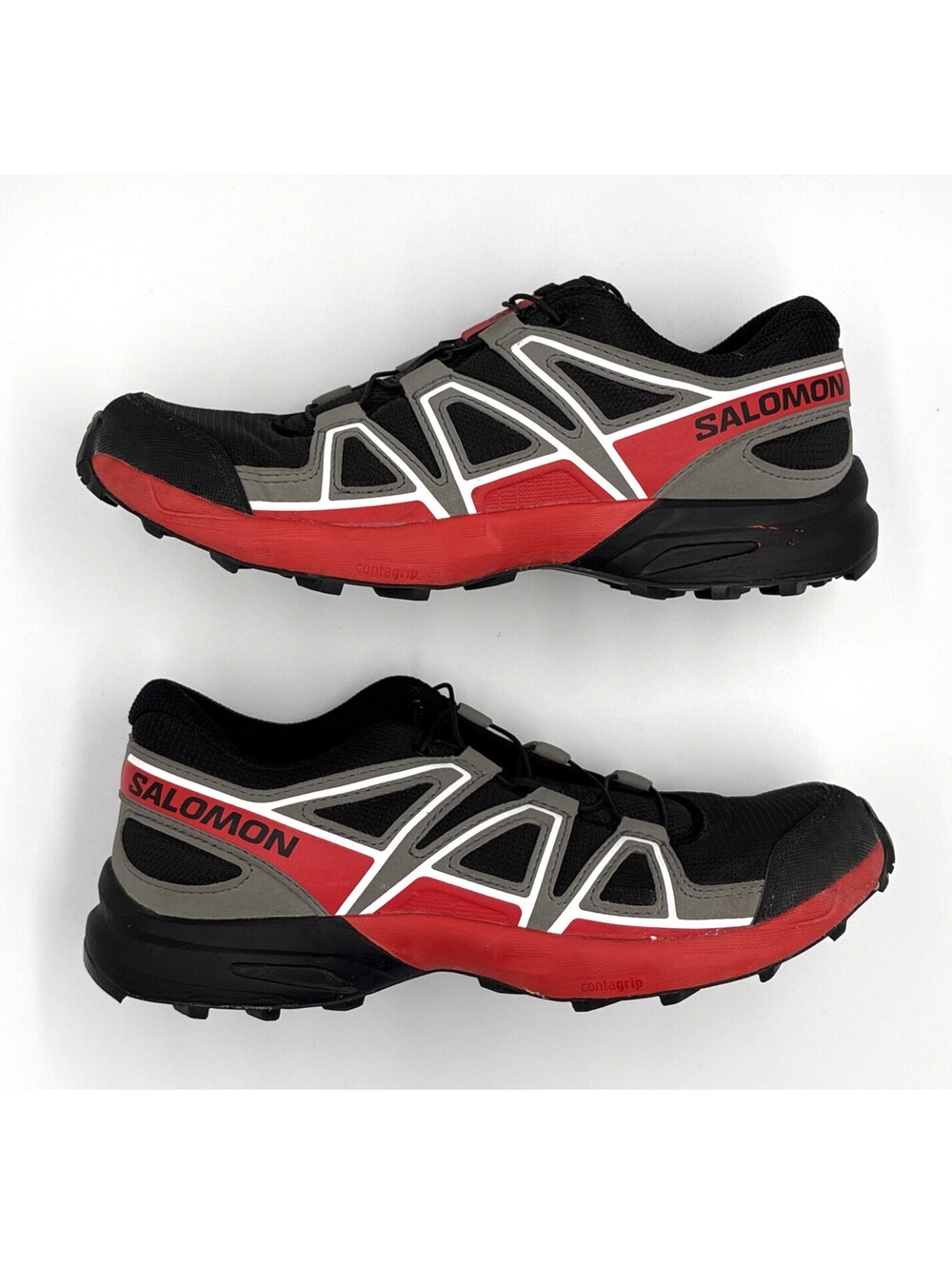Salomon Speedcross Trail Running Shoes Kids 6 Womens 8 Black Gray High Risk Red
